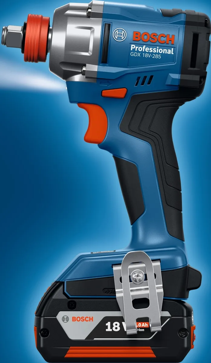 Аккумуляторный ударный гайковерт Bosch Professional GDR 18V-215, 18В, 2x2А·час, 215Нм, 3800об/мин, для винтов M6-M16, с зарядным устройством GAL