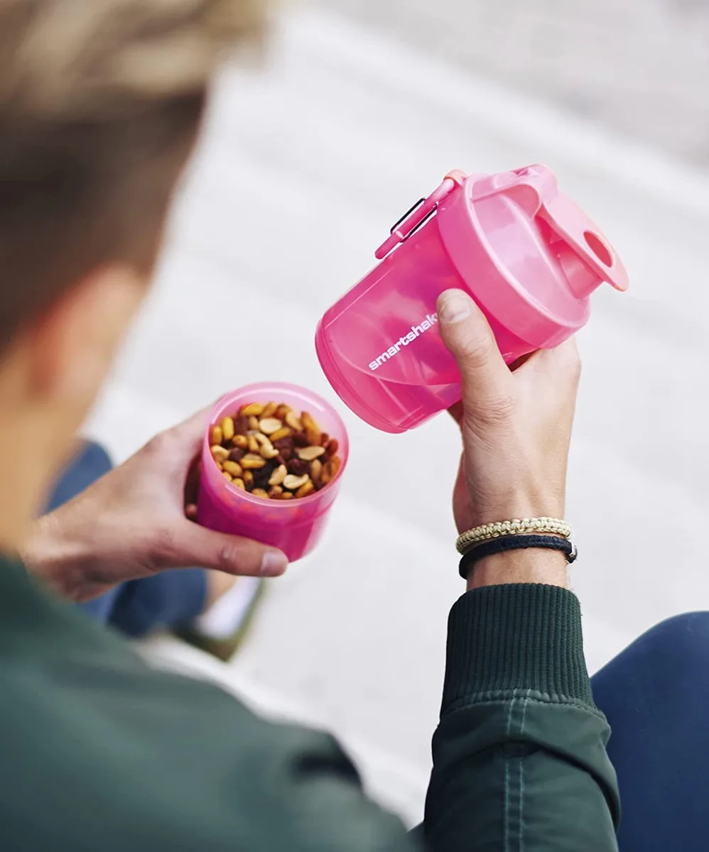Шейкер спортивний SmartShake пластик 600 мл Рожевий