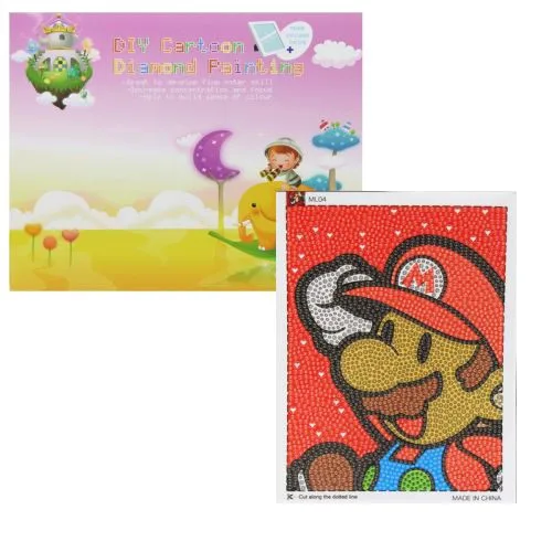 Алмазная мозаика Diamond Painting Марио для творчества 17х22 см