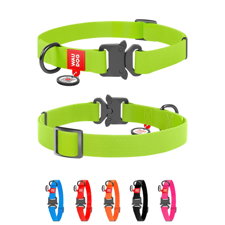 Нашийник WAUDOG Waterproof 25 мм x 38-58 см Collartex салатовий