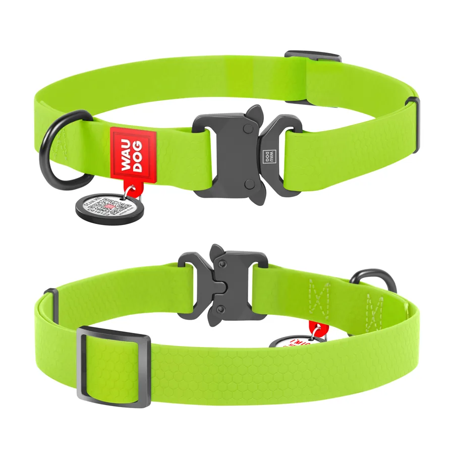 Нашийник WAUDOG Waterproof 25 мм x 38-58 см Collartex салатовий