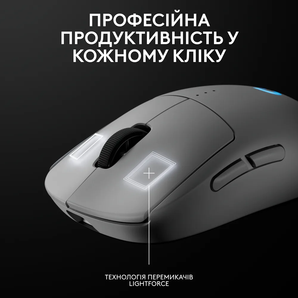 Миша Logitech G PRO 2 Wireless Оптична середня біла 63,5х125х40 мм