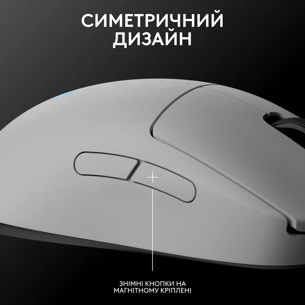 Миша Logitech G PRO 2 Wireless Оптична середня біла 63,5х125х40 мм