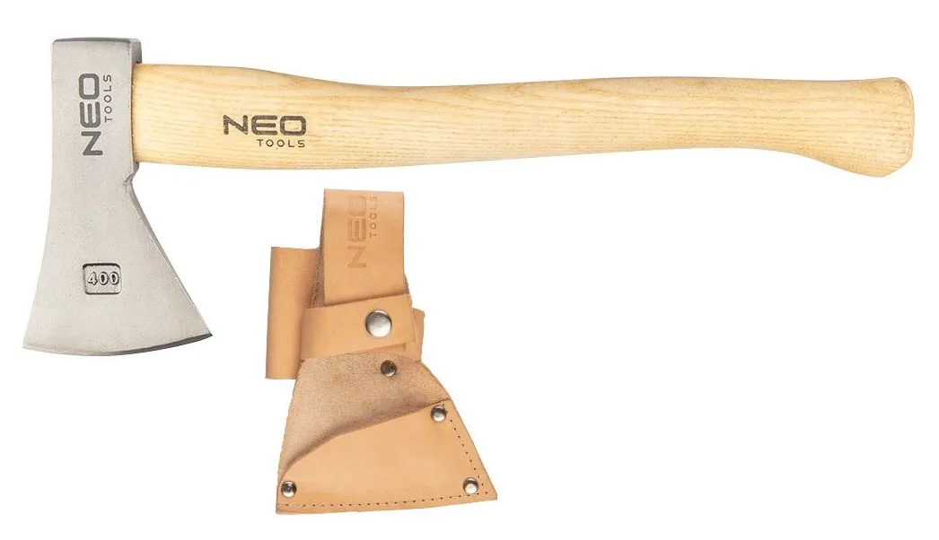 Сокира універсальна Neo Tools Bushcraft руків'я ясень 34.5см 400г шкіряний чохол