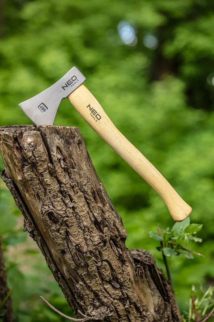 Сокира універсальна Neo Tools Bushcraft руків'я ясень 34.5см 400г шкіряний чохол