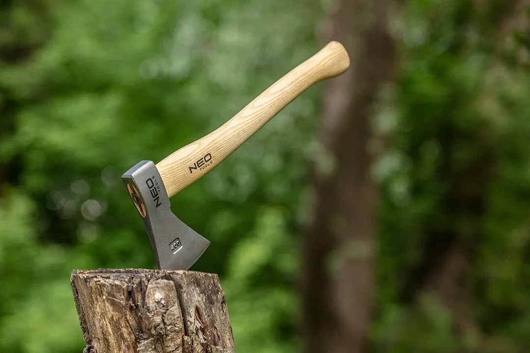 Сокира універсальна Neo Tools Bushcraft руків'я ясень 34.5см 400г шкіряний чохол
