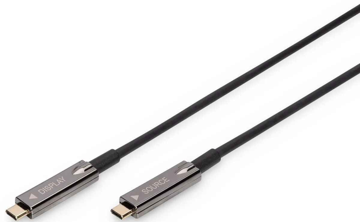 Кабель DIGITUS USB-C UHD 4K, AOC hybrid-fiber, type C M/M, 10м, чорний
