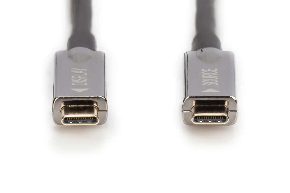 Кабель DIGITUS USB-C UHD 4K, AOC hybrid-fiber, type C M/M, 10м, чорний