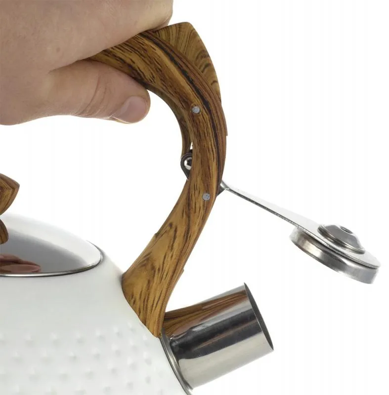 Чайник Kamille Whistling Kettle білий 2,7л з бакелітовою ручкою