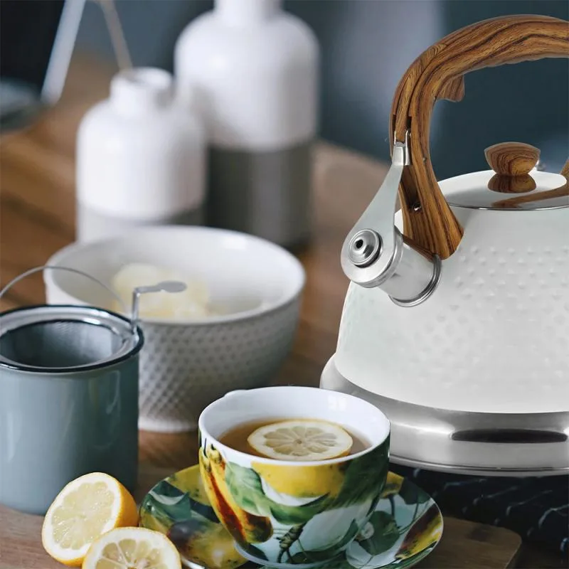 Чайник Kamille Whistling Kettle білий 2,7л з бакелітовою ручкою