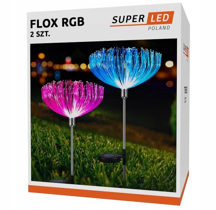 Декоративна садова лампа SuperLED 70 см пластикова RGB 2 шт