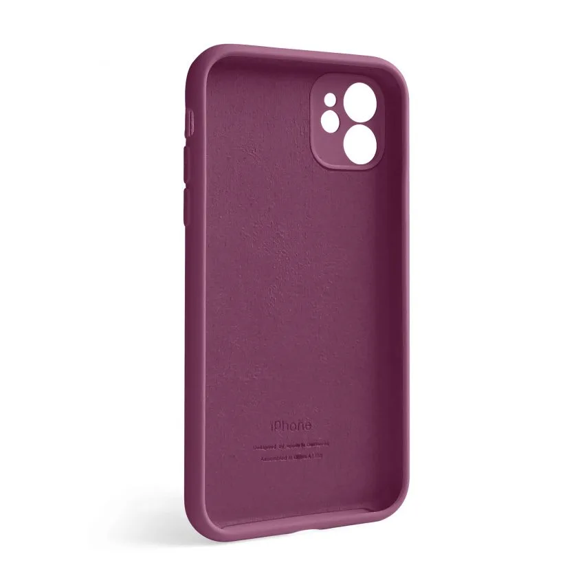 Чохол Silicone Case для iPhone 12 силіконовий  бордовий закрита камера