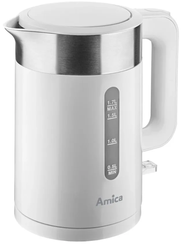 Електрочайник Amica пластик 1,7 л Срібло Білий