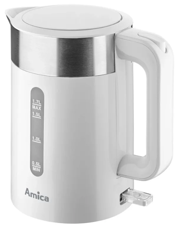Електрочайник Amica пластик 1,7 л Срібло Білий