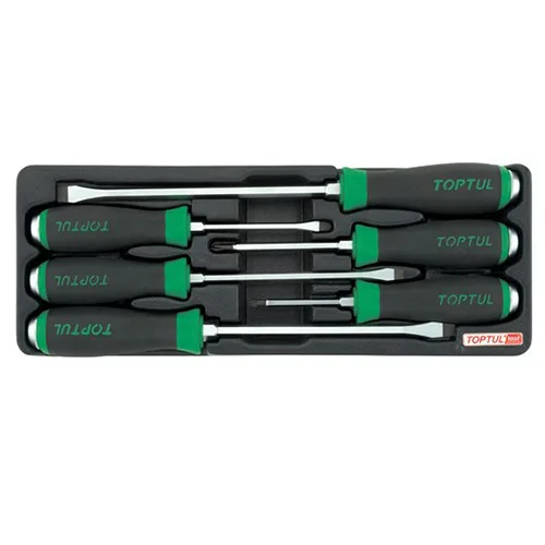 Набір ударних викруток шестигранник 6 од. Toptul PH1x75 PH2x100 5.5x100 10x200 Пластик Гума