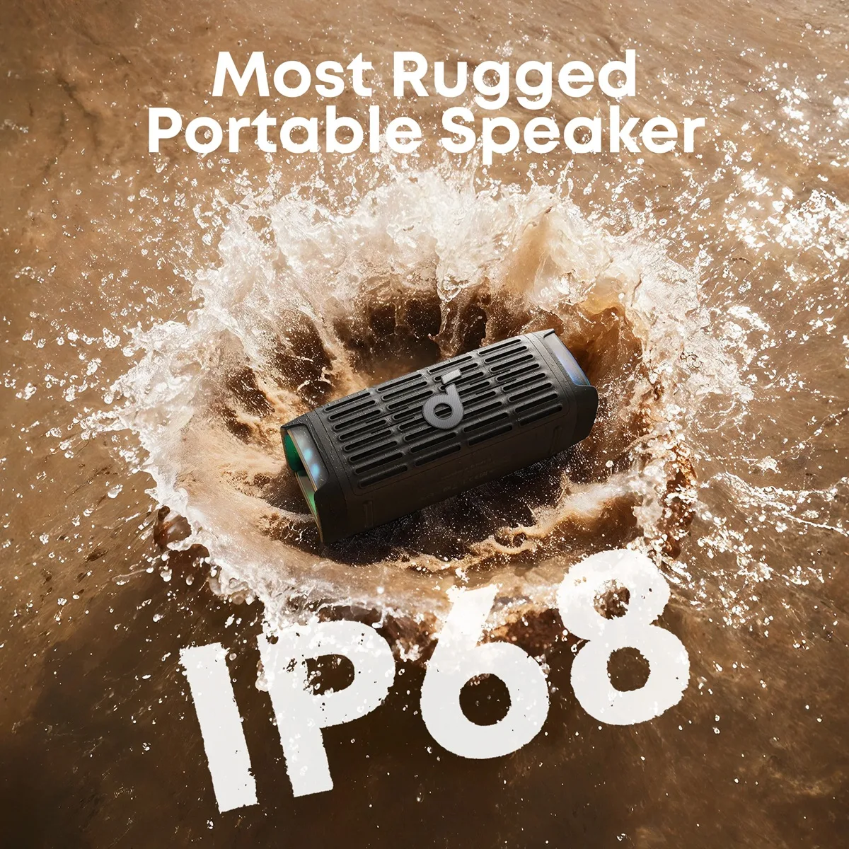 Портативна акустика Anker 50 Вт Bluetooth 5.3 Чорна IP68 210х85х78,5 мм