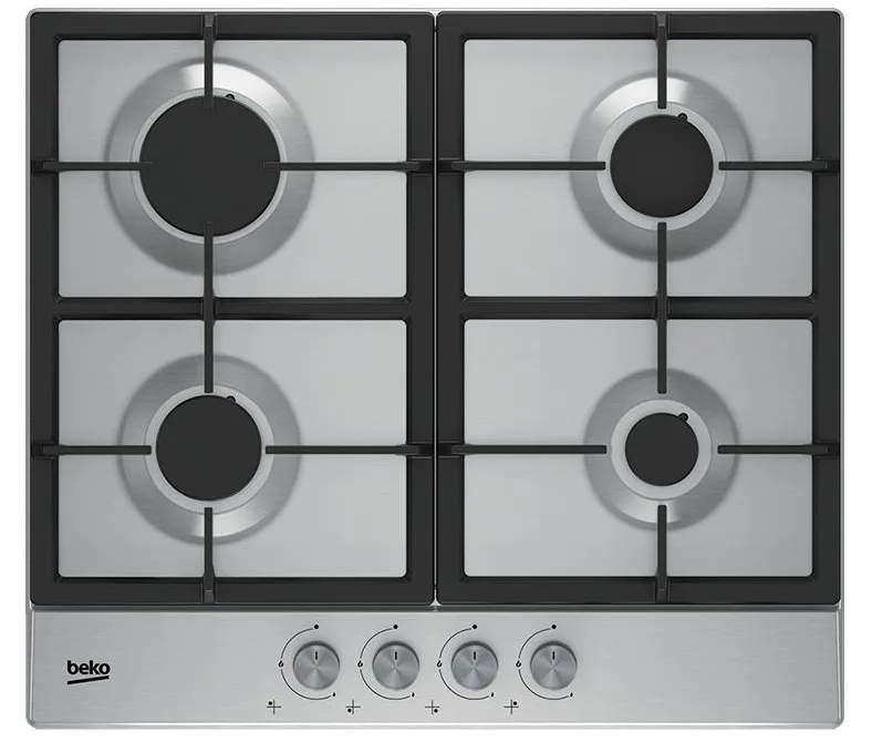 Газова варильна поверхня Beko 60см чавунні конфорки з електрозапалюванням для кухні плита газова