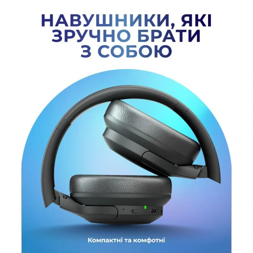Навушники Bluetooth WALKER бездротові чорні 40 мм PC+ABS