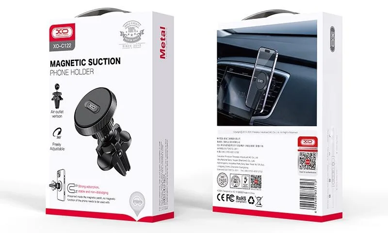 Автотримач XO магнітний металевий 52х52х86 мм чорний