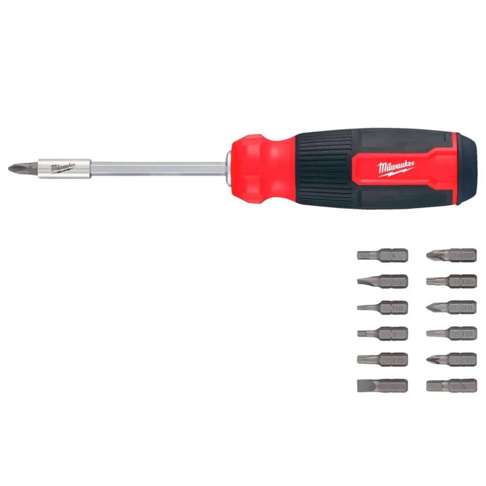 Викрутка Milwaukee 14-в-1 з двокомпонентним руків'ям сталь CrV Hex PH SL PZ Torx
