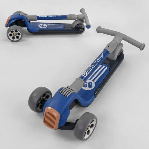 Триколісний самокат Best Scooter складаний з алюмінієвим кермом для дітей зі колесами, що світяться.