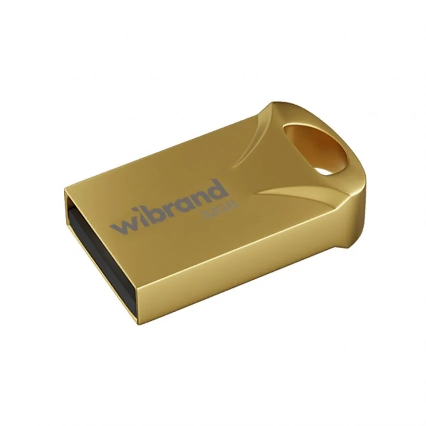 Флеш-пам'ять USB Wibrand метал 32Гб золотий