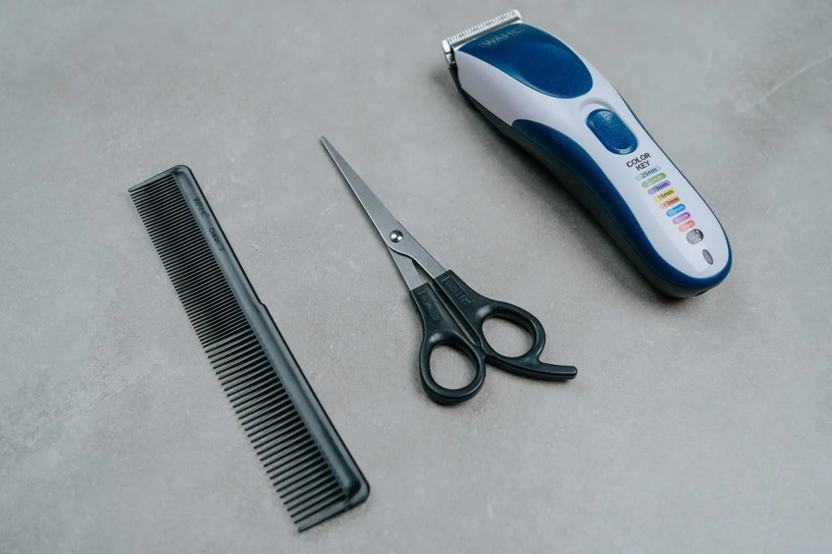 Набор для стрижки WAHL Color Pro беспроводной, сетевой + аккумуляторный, расческа, ножницы, нержавеющая сталь, синий