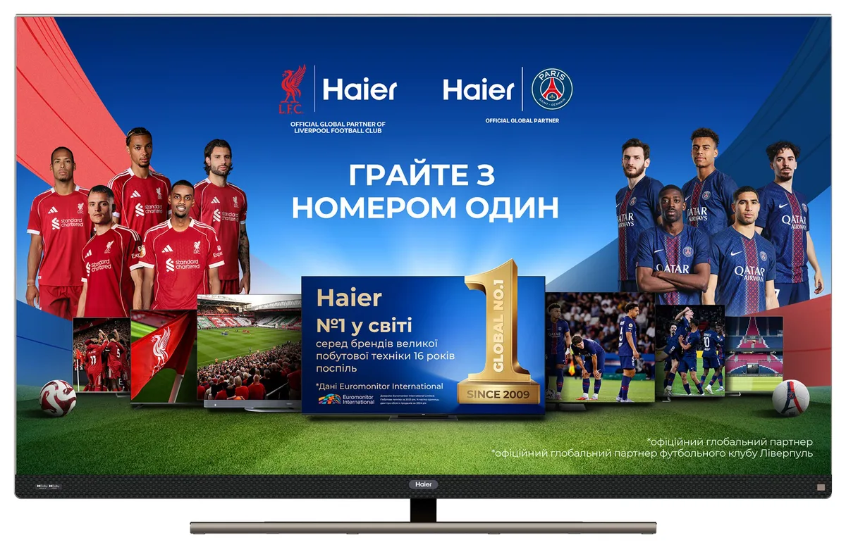 LED телевізор Haier 55 дюймів чорний 4K Smart TV 120 Гц HDR