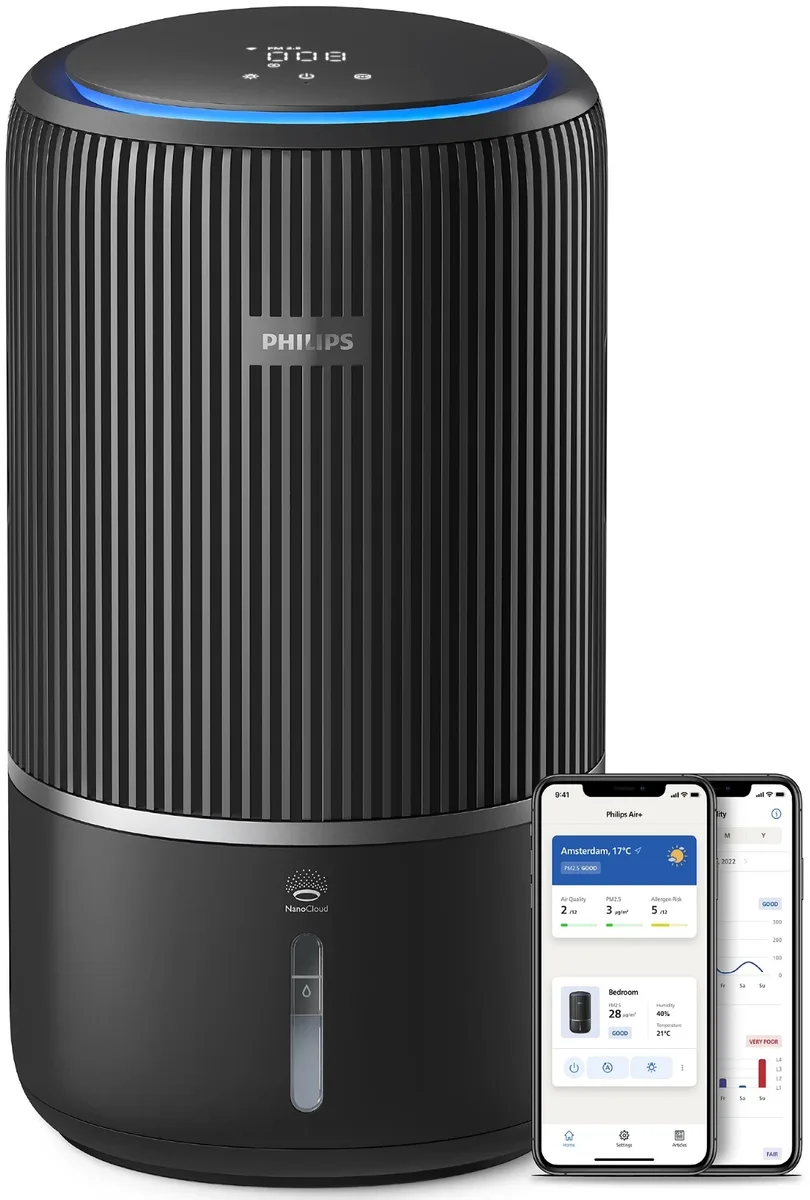 Очисник повітря Philips 2 в 1 PureProtect Water Series 3400, для площі до 78 м2, продуктивність 300 м3/год, з технологією Nano, фі