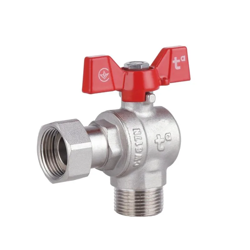 Кран кульовий Forte 1/2" латунний кутовий для води з накидною гайкою