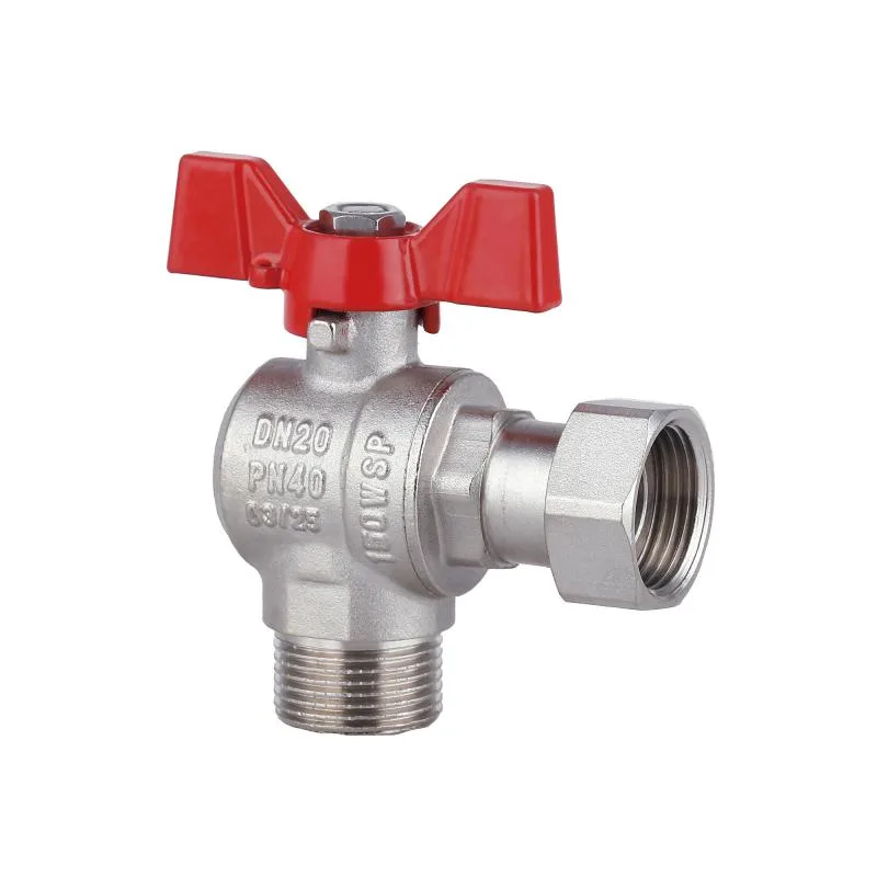 Кран кульовий Forte 1/2" латунний кутовий для води з накидною гайкою