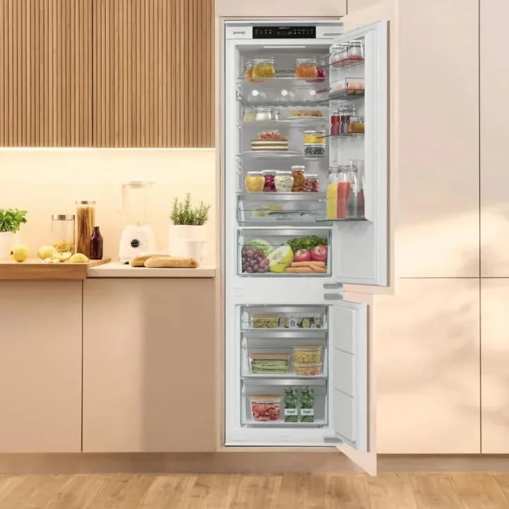 Холодильник Gorenje вбудований 284 л білий 2 двері з нижньою морозильною камерою Wi-Fi