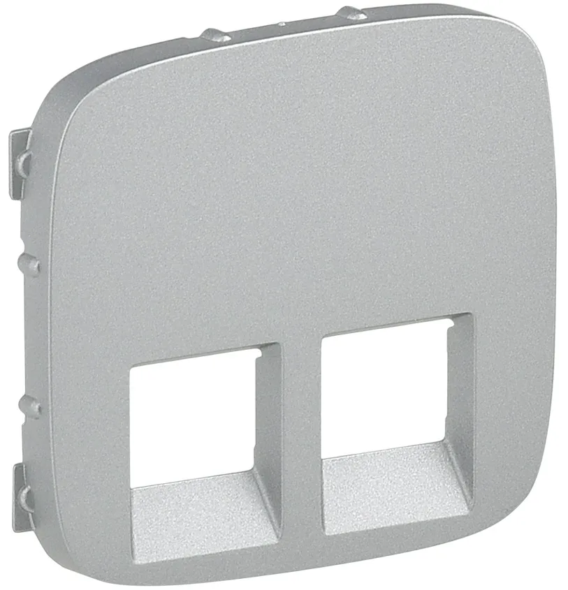 Лицьова панель подвійної розетки RJ11/RJ45 Legrand Valena ALLURE, IN*MATIC, алюміній