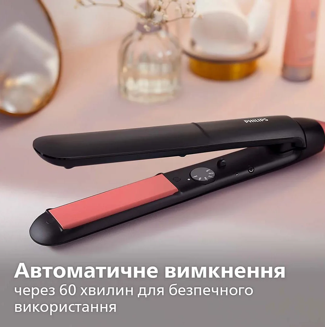 Випрямляч Philips Series 3000, 6 температурних режимів, 160-230°C, керамічне покриття, чорний.