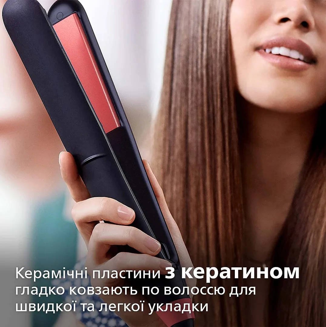 Випрямляч Philips Series 3000, 6 температурних режимів, 160-230°C, керамічне покриття, чорний.