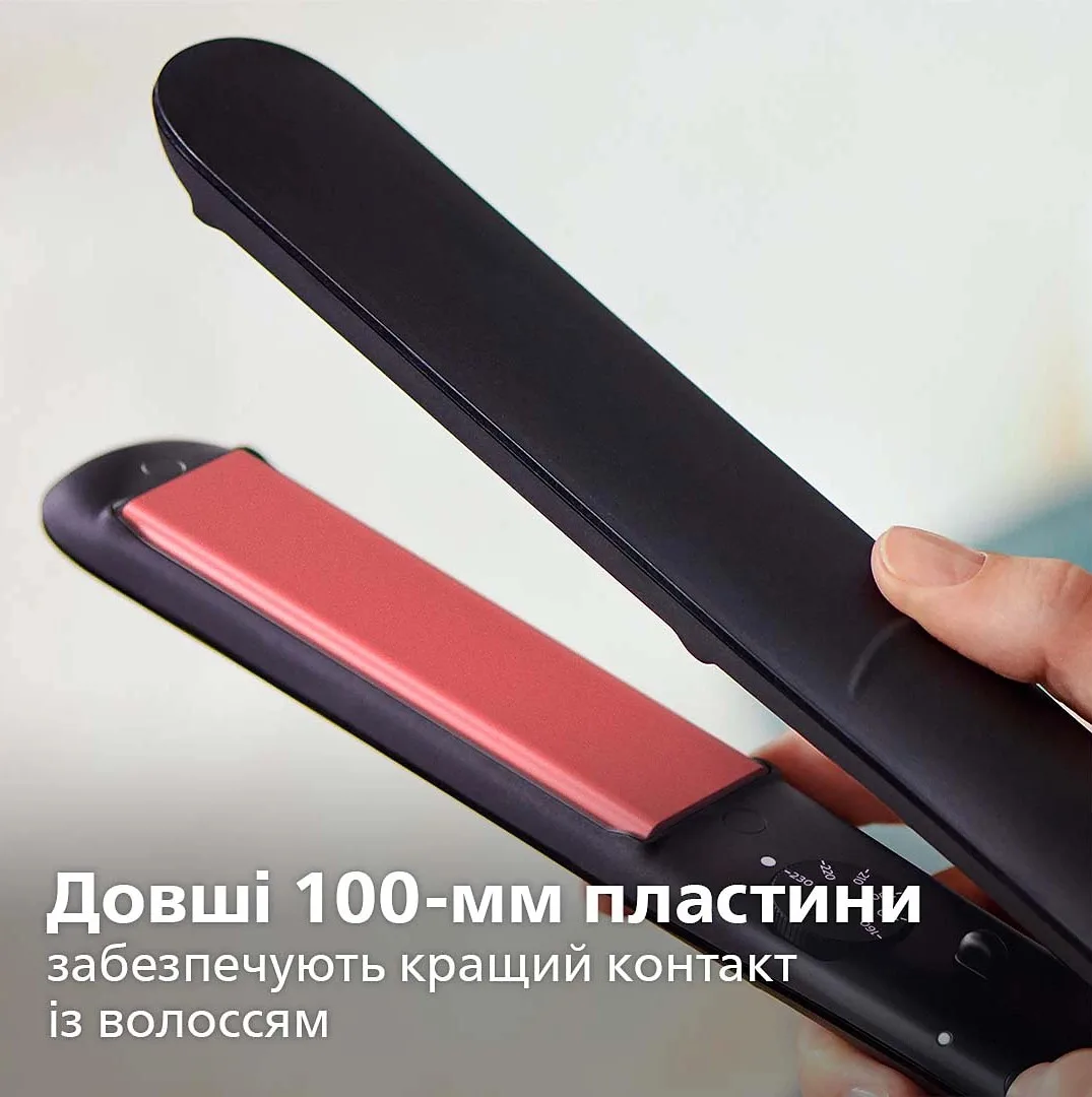 Випрямляч Philips Series 3000, 6 температурних режимів, 160-230°C, керамічне покриття, чорний.