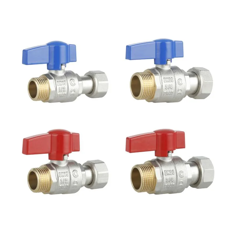 Комплект прямих кульових кранів 1/2"x3/4" латунь нікельований 400х260х350 мм