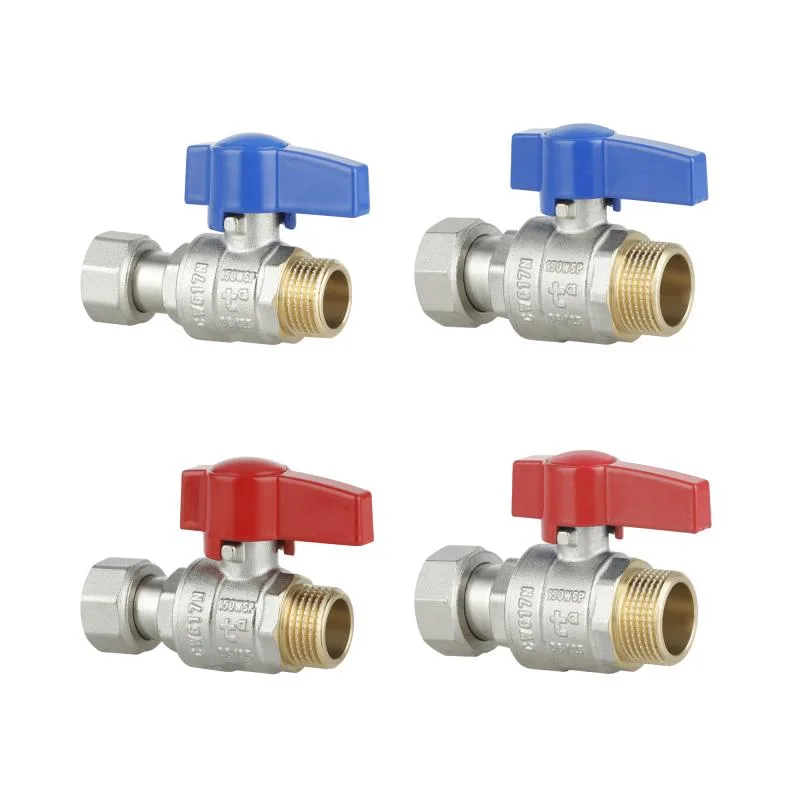 Комплект прямих кульових кранів 1/2"x3/4" латунь нікельований 400х260х350 мм