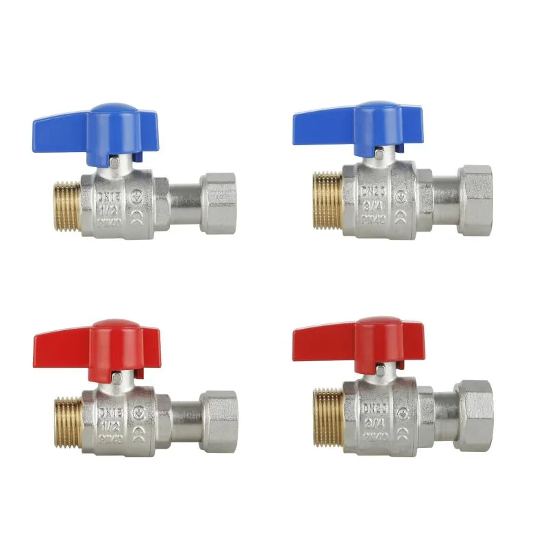 Комплект прямих кульових кранів 1/2"x3/4" латунь нікельований 400х260х350 мм