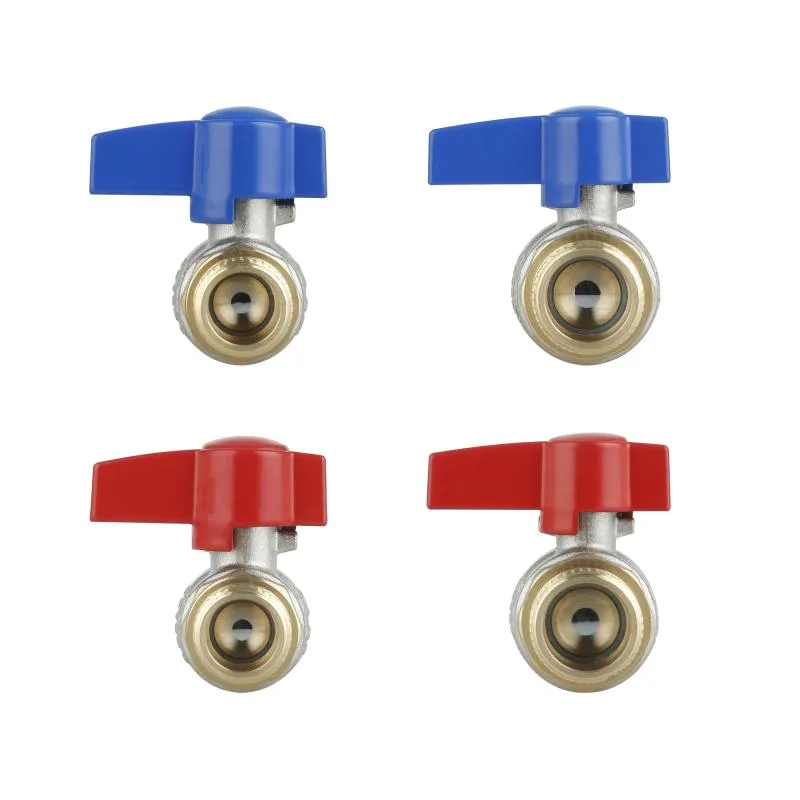 Комплект прямих кульових кранів 1/2"x3/4" латунь нікельований 400х260х350 мм