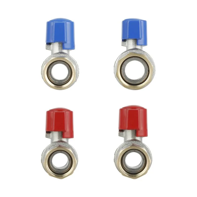 Комплект прямих кульових кранів 1/2"x3/4" латунь нікельований 400х260х350 мм