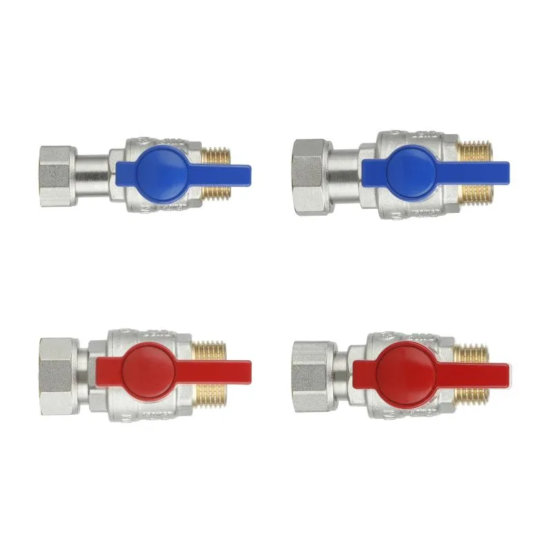 Комплект прямих кульових кранів 1/2"x3/4" латунь нікельований 400х260х350 мм