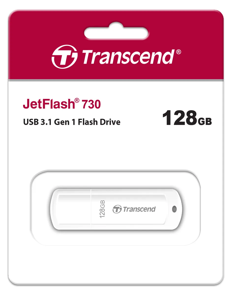 Накопичувач Transcend 128GB USB 3.1 Type-A JetFlash 730 Білий