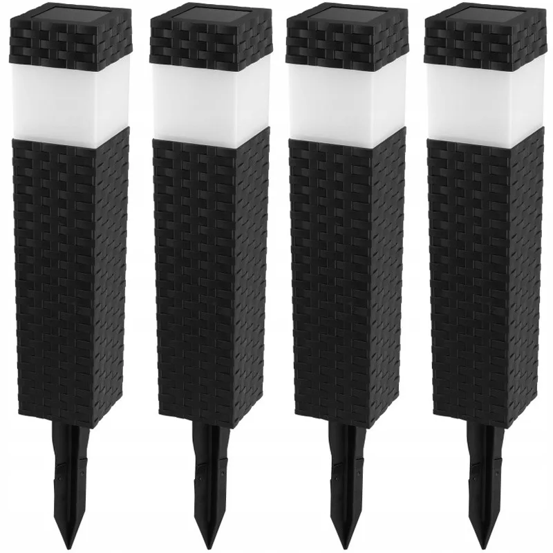 Садовый фонарь SuperLED пластиковый 42 см холодный белый 4 шт