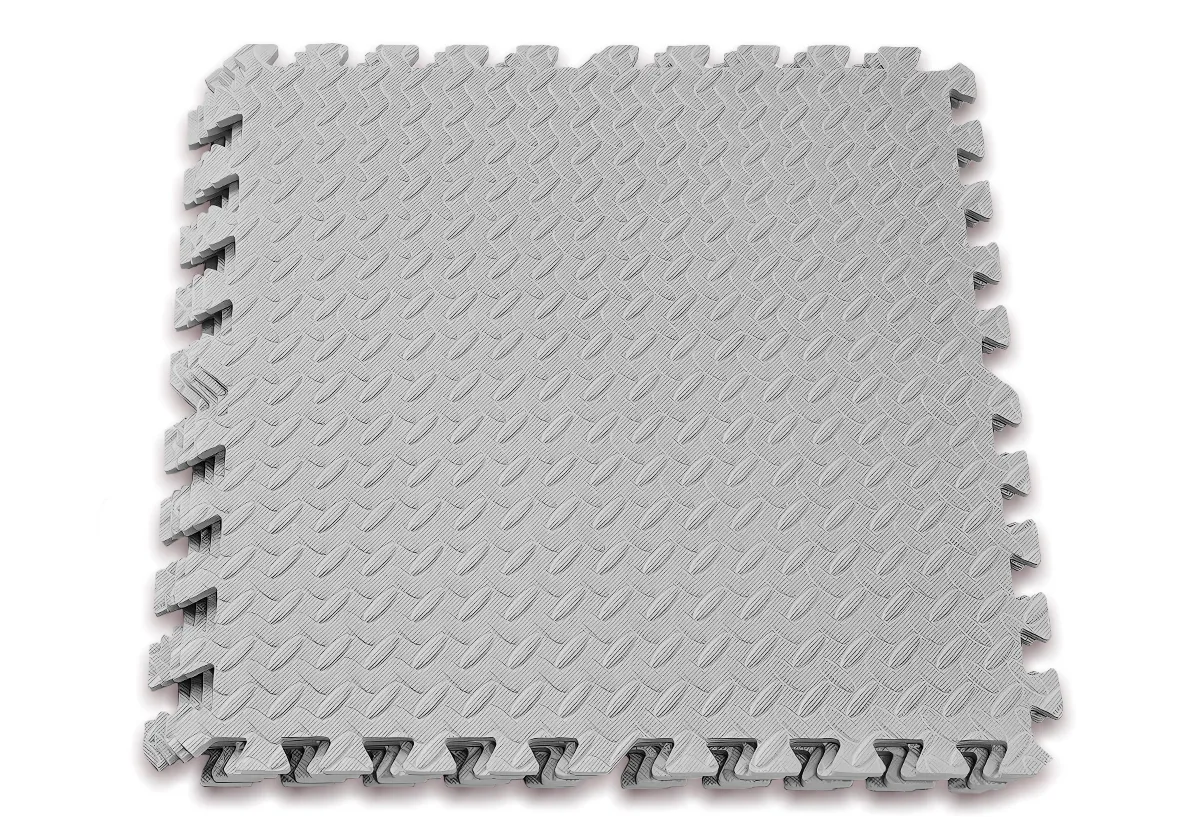 Татамі мат EasyFit EVA 60х60 см сірий 4 шт Ласточкин хвіст