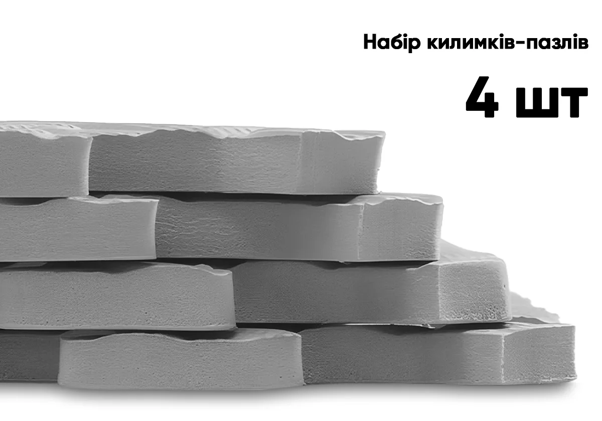 Татамі мат EasyFit EVA 60х60 см сірий 4 шт Ласточкин хвіст