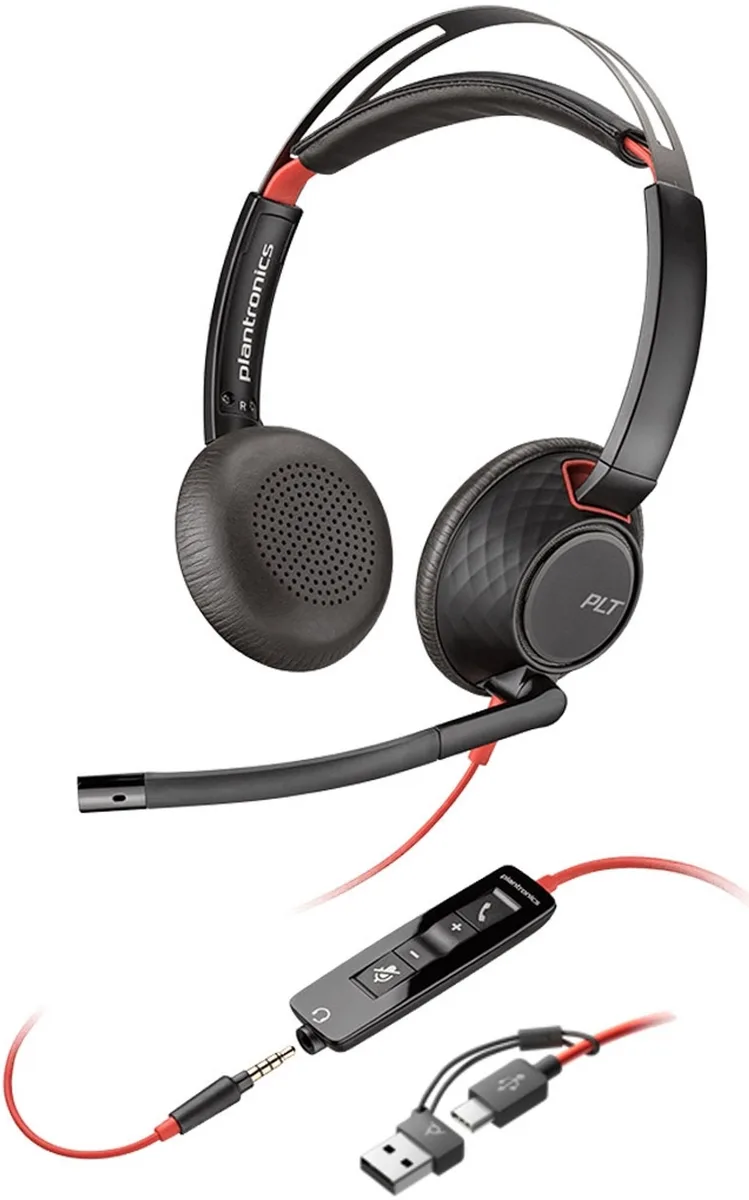Гарнітура Poly стерео накладні 2,17 м чорна USB-C 3,5 мм noise canceling