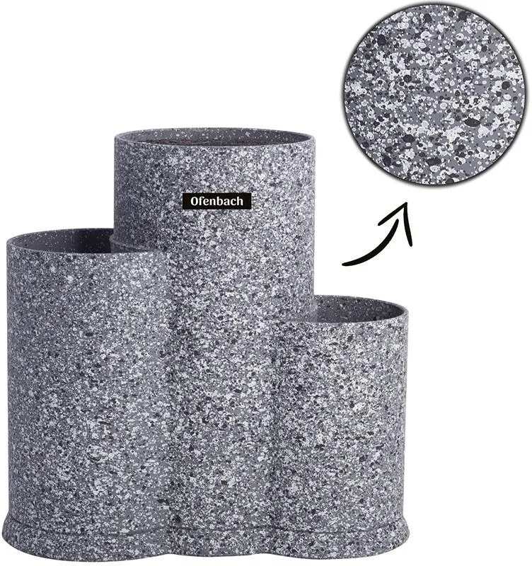 Підставка для ножів Ofenbach Grey Marble кругла сірий мармур 23 см