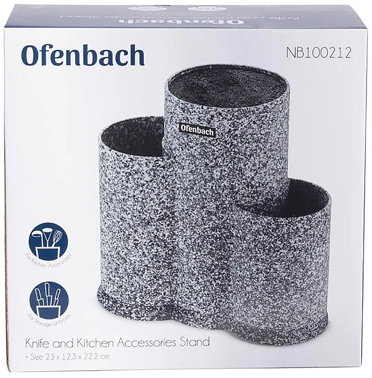 Підставка для ножів Ofenbach Grey Marble кругла сірий мармур 23 см