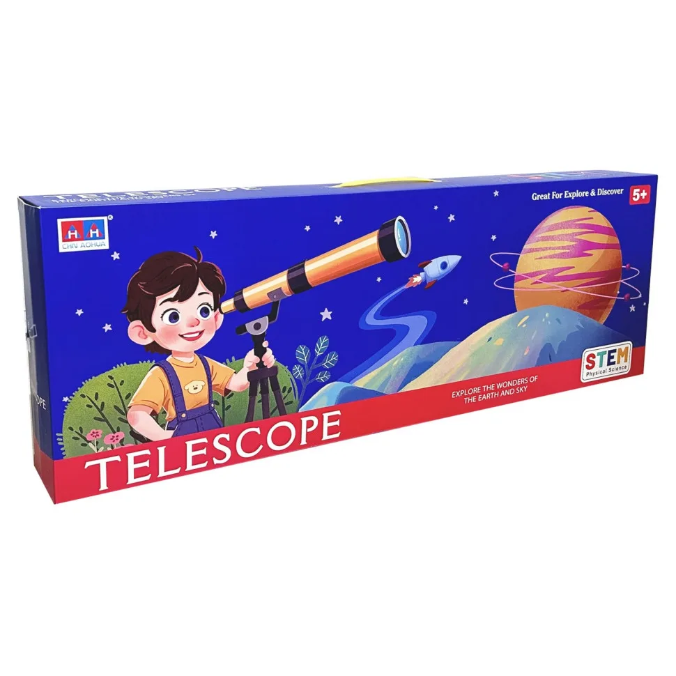 Телескоп YG Toys алюмінієвий 53 см жовтий штатив 57 см